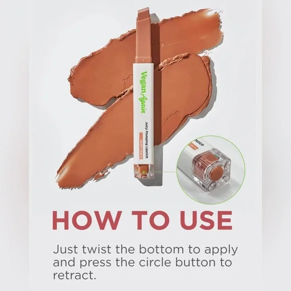 touch in Sol Fleur Vegan Again Juicy Plumping Lipstick- soft pink beige, volume - Picture 9 of 9